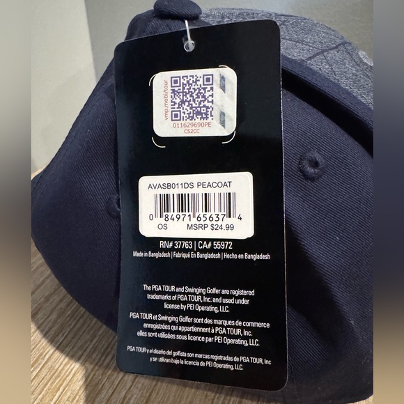 PGA Tour Navy Blue Adjustable Cap With Moisture Wicking Sweatband - Picture 5 of 11